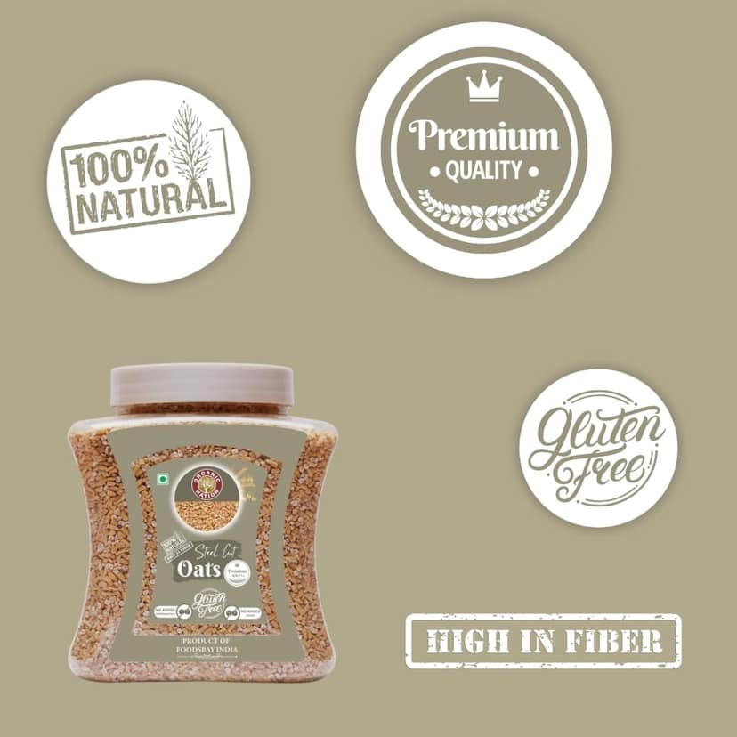 Organic Nation Steel Cut Oats 1kg | 100% Whole Grain Oats | Gluten-Free | Healthy Breakfast view 4