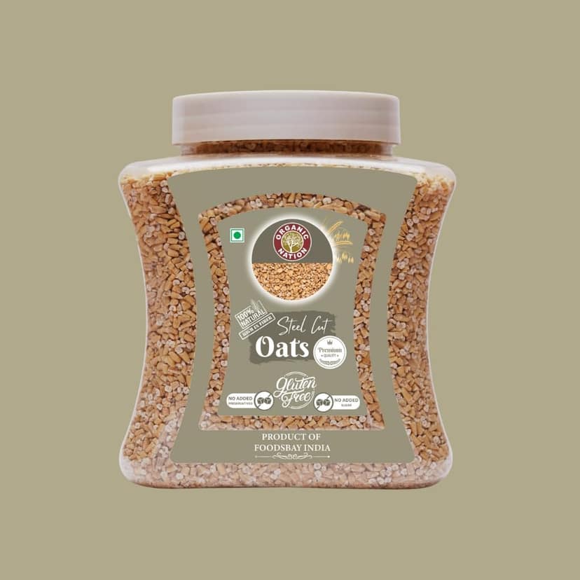 Organic Nation Steel Cut Oats 1kg | 100% Whole Grain Oats | Gluten-Free | Healthy Breakfast view 8