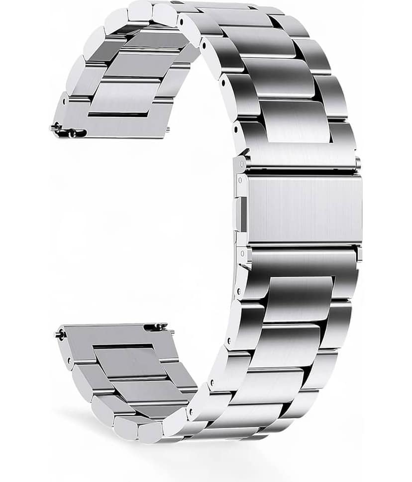 LORENZ 22 MM Silver Stainless Steel Chain Smart Watch Strap