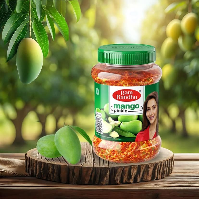 Ram Bandhu Mango Pickle 350g X 2 | Pack of 2 | Brings a Tangy, Spicy Punch To Your Meals | From Handpicked Mangoes And Traditional Spices | This Pack of 2 Delivers Authentic, Mouth-Watering Flavor Every Time view 2