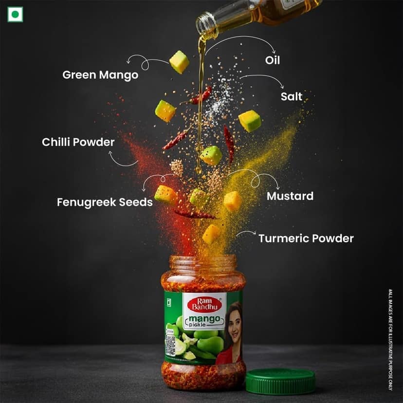 Ram Bandhu Mango Pickle 350g X 2 | Pack of 2 | Brings a Tangy, Spicy Punch To Your Meals | From Handpicked Mangoes And Traditional Spices | This Pack of 2 Delivers Authentic, Mouth-Watering Flavor Every Time view 5