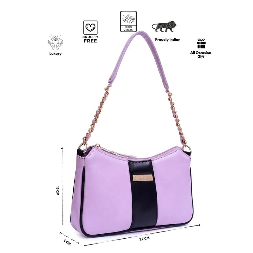 VISMIINTREND Women Handbag | Pu Leather Satchel Bag | Crossbody Sling Bag with Detachable Adjustable Strap | Evening Party Handbag | Solid Half Moon Style | Bags view 5