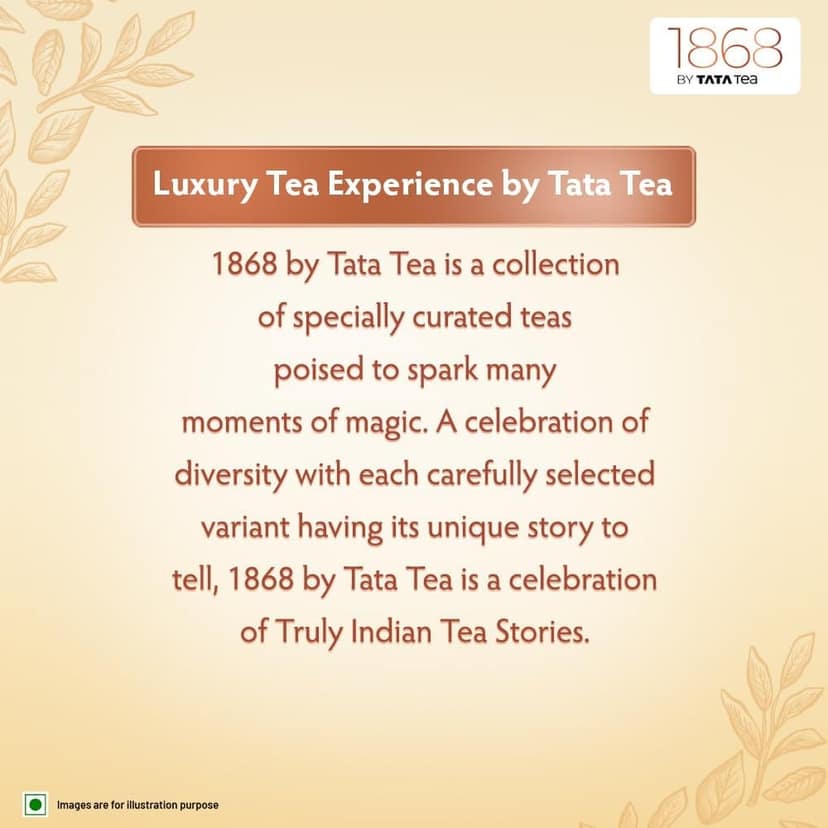 1868 by Tata Tea Dessert Chai | 50g | Black Tea with Spice | Sweet & Rich Flavours of Kesar Pista | Floating Aroma of Cardamom view 5
