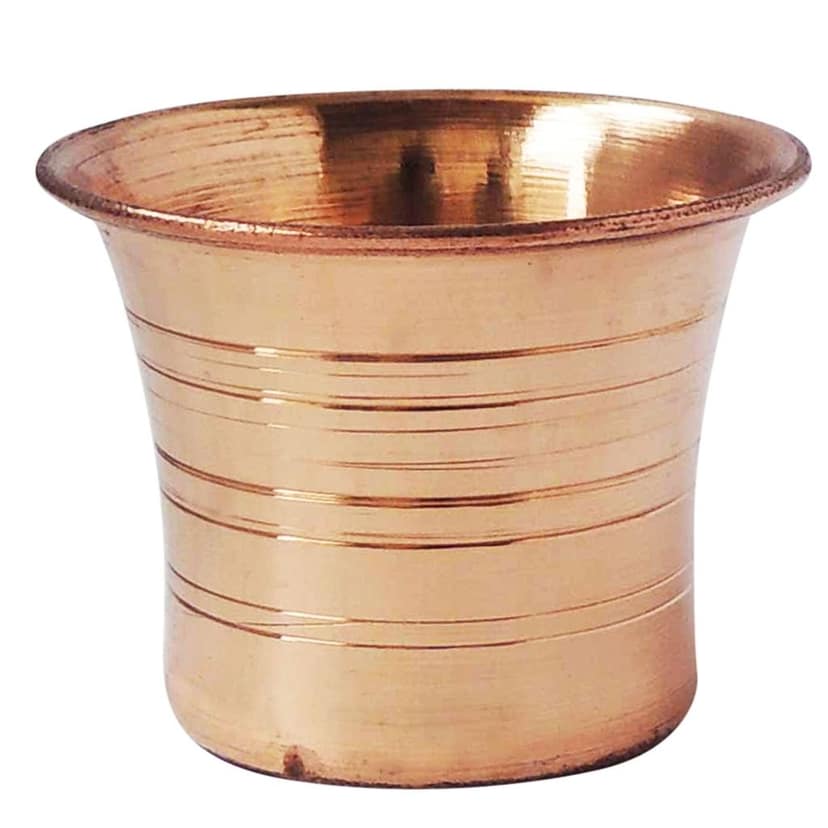 Copper Panchpatra No. 1 ? Holy Water Pot for Pooja & Rituals, Height : 2 Inch (ZMAS305 B) view 2