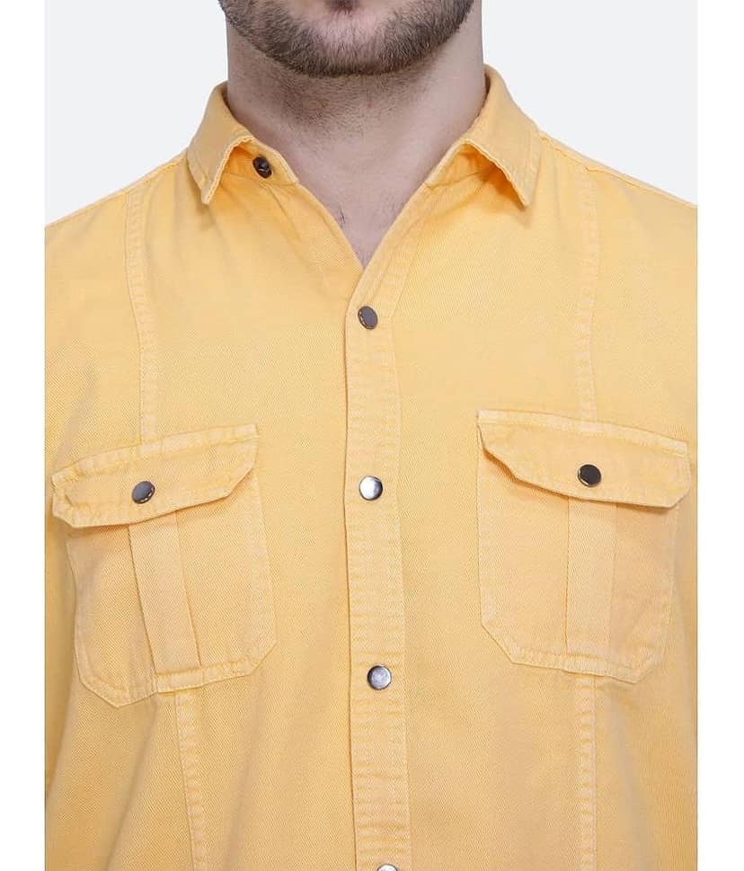 Kuons Avenue - Yellow 100% Cotton Regular Fit Men's Casual Shirt ( Pack of 1 ) view 2