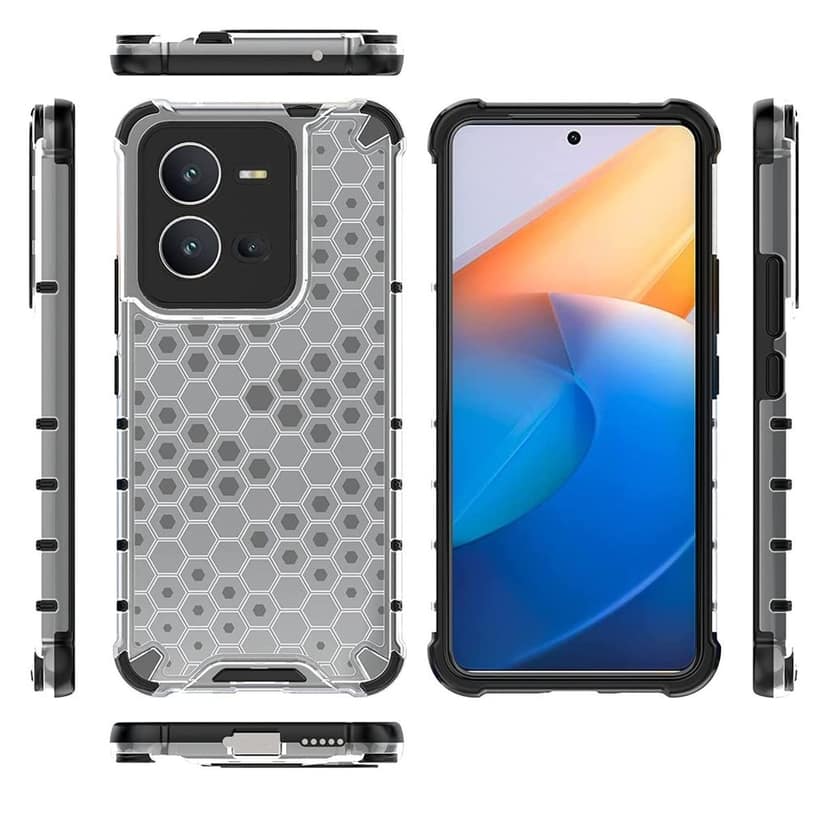 Faircost for Vivo V25 5G Hybrid Shockproof Back Cover Hard Outside Soft Inside- (Polycabonate::Transparent) view 4