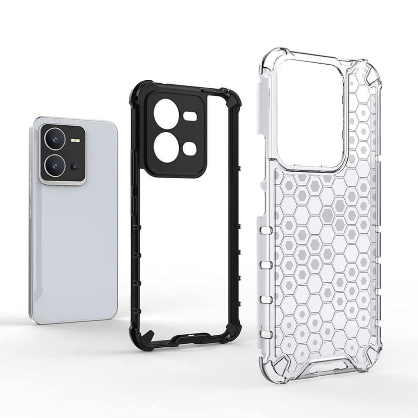 Faircost for Vivo V25 5G Hybrid Shockproof Back Cover Hard Outside Soft Inside- (Polycabonate::Transparent) view 5