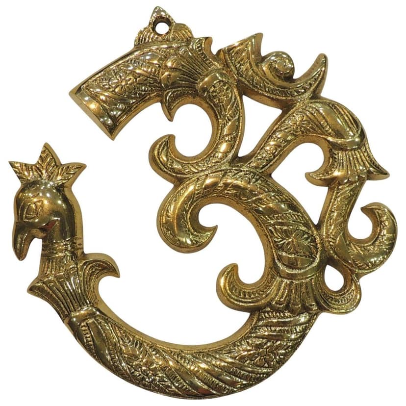Brass Wall Hanging Om | Entrance Door Decor | Spiritual Wall Art, Height : 6 Inch (FMAS786 C) view 2