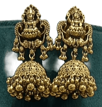 "Exquisite Antique Gold Temple Jewellery Set with Ruby Stones" view 2