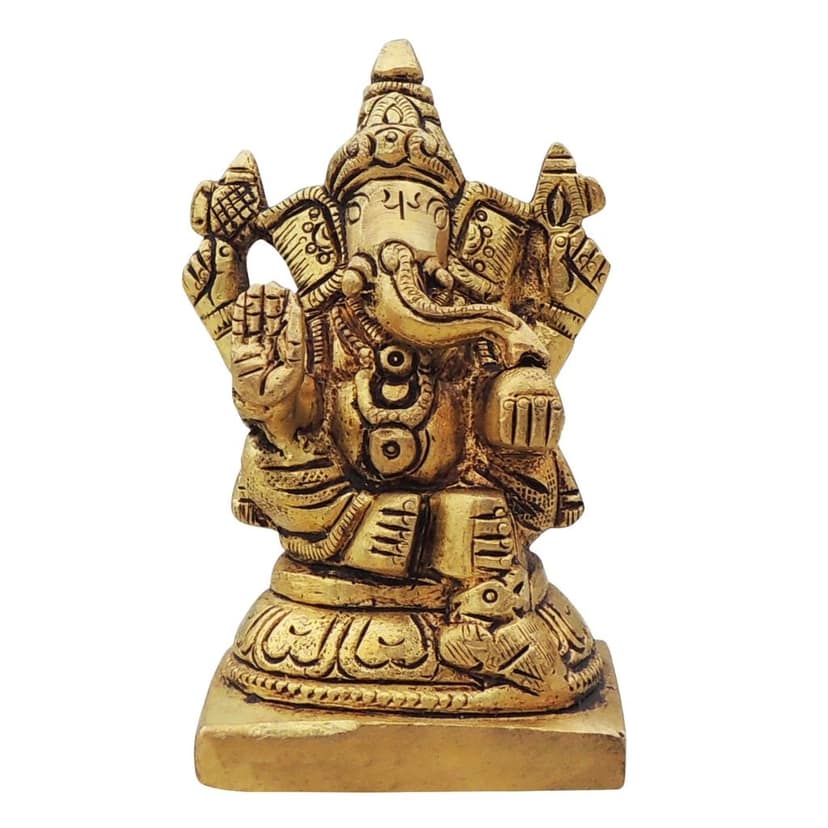 Brass Showpiece Ganesh Ji God Idol Statue (BSMAS1645 G) view 2
