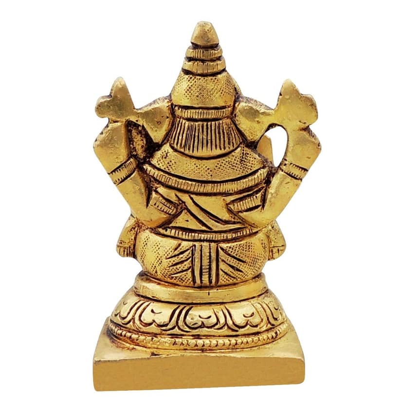 Brass Showpiece Ganesh Ji God Idol Statue (BSMAS1645 G) view 3