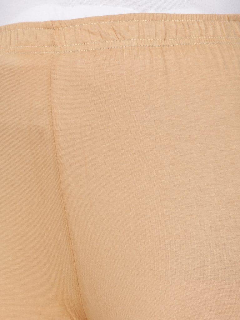 SOFT COLORS Women's Skinny Fit Ethnic Wear Churidar Leggings (Beige) view 6