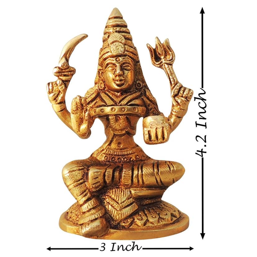 Brass Kalmari Devi God Idol � Handmade Brass Temple Home Decor Statue, Height : 4.2 Inch (BSMAS1027 B) view 2