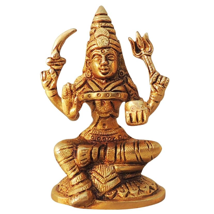 Brass Kalmari Devi God Idol � Handmade Brass Temple Home Decor Statue, Height : 4.2 Inch (BSMAS1027 B) view 3