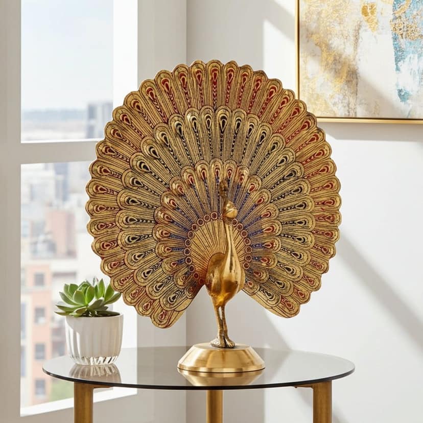 Brass Decorative Showpiece Peacock More (FMAS375 Z) view 2