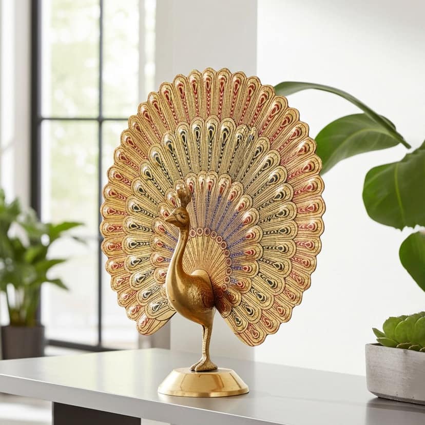 Brass Decorative Showpiece Peacock More (FMAS375 Z) view 3