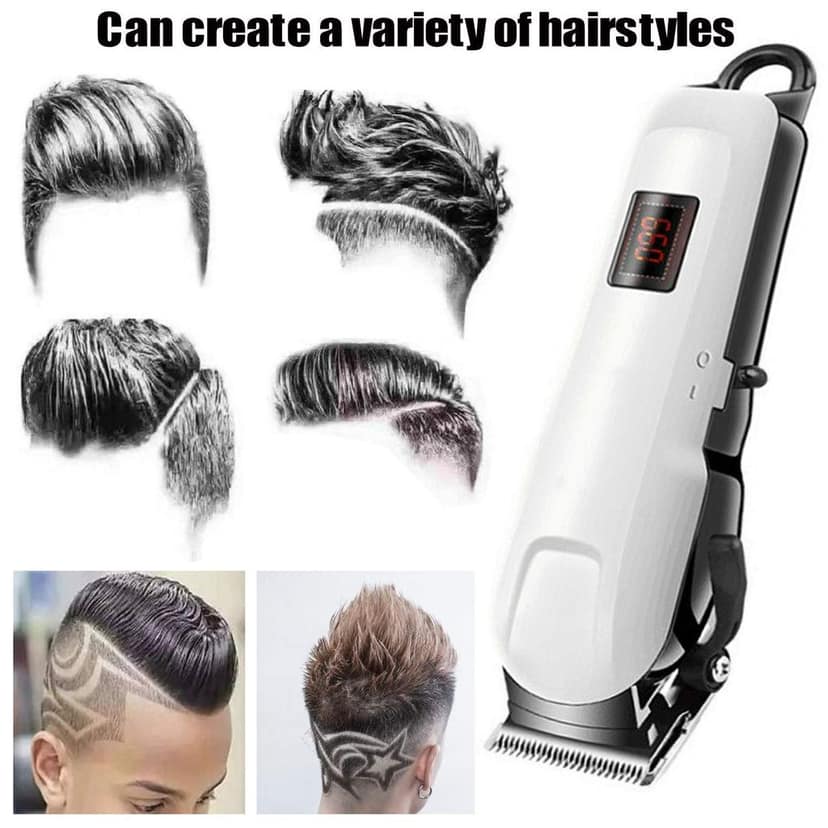 Powerful Professional Hair Clippers for Men - Cordless Hair Trimmer for Barbers - Electric Hair Cutting Kit with 4 Guide Combs, Cleaning Brush, and Charging Stand view 6