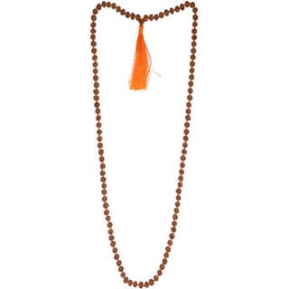 KESAR ZEMS 7.5 MM Natural Pathri Rudraksha Prayer Rosary 108+1 Beads Jap Mala With Velvet Box For Meditation 34 cm x 2