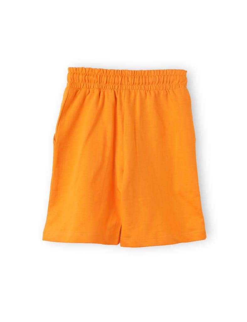 Girls Shorts Cotton French Terry Vibrant Orange Cute Couple Elephant view 4