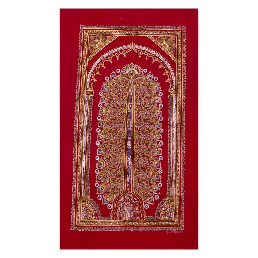 Garvi Gurjari (A Gujarat Govt Enterprise Handmade Rogan Painting - Red(GGCHRP26)