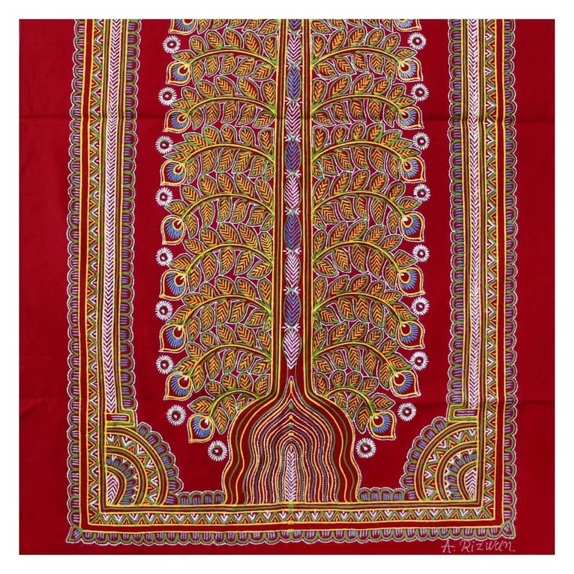 Garvi Gurjari (A Gujarat Govt Enterprise Handmade Rogan Painting - Red(GGCHRP26) view 2