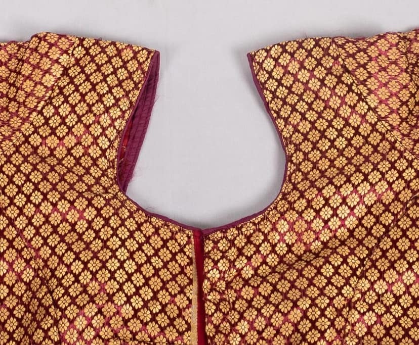 Women's Red Banaras Silk Blouse view 3