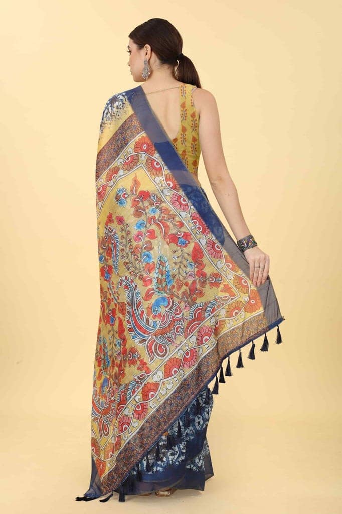 Women's Kalamkari Digital Printed Saree view 3