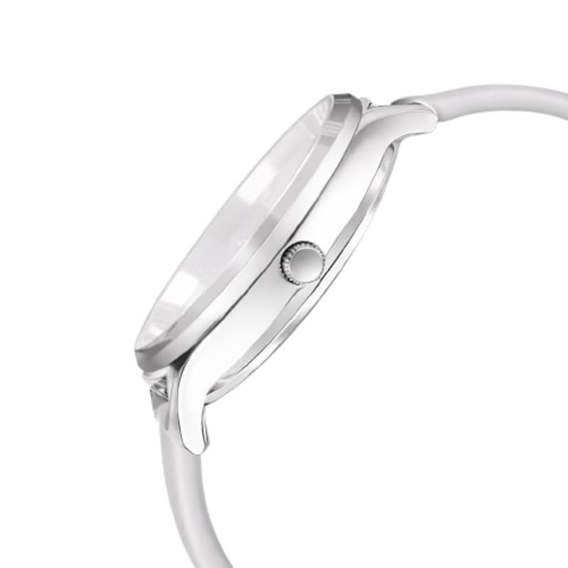 ROAVÉ Quartz Round Silicone Band Casual Analog Watch For Women With Buckle Clasp - Grey view 3