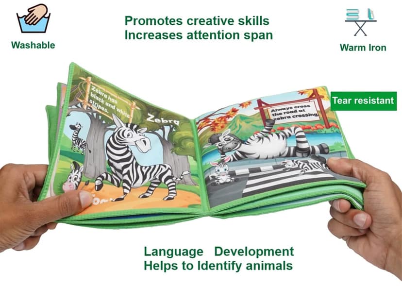 Skyculture� Head Start Series - Animals Book (Part-2) (Fabric Book) [Foam Book] Sunita; Recognition of the name of the animals with its babies and Fabric soft books ,Introducing about the world of our animals friends view 4