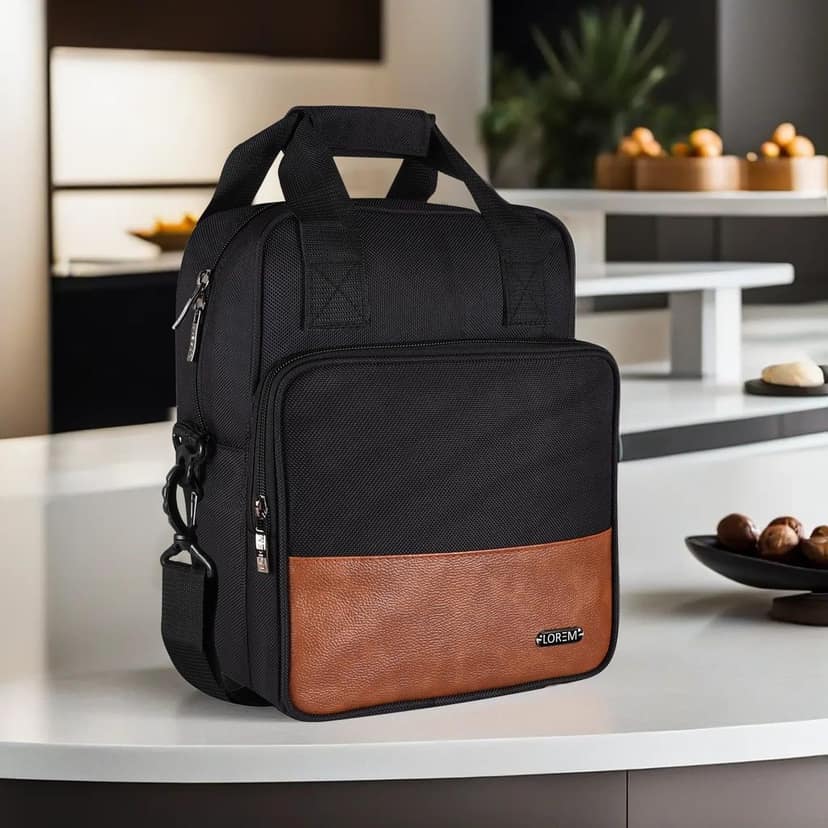LOREM TB18 Insulated Tiffin Bag, Grey, PVC Coated Fabric, Water Repellent, Keeps Food Hot/Cold for 5-6 Hours view 2