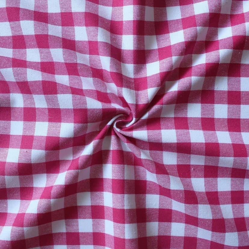 AIRWILL 100% Cotton Checkered Pattern 2 Seater Square Table Cover Sized, 36x36 inches (Pink, Pack of 1) view 2