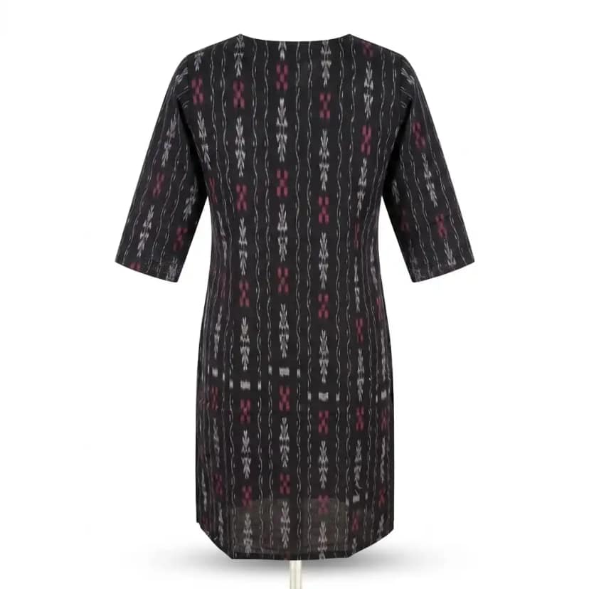 Kurti Printed Black – Odisha Handloom view 2