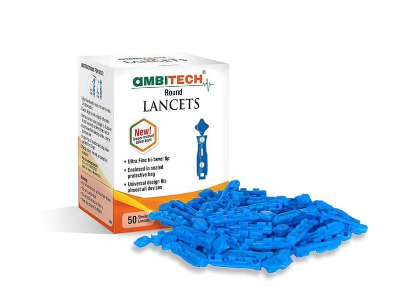 DR. MOREPEN BG-03 Test Strips with Ambitech 50 Round Lancets Combo (No Glucometer) view 2
