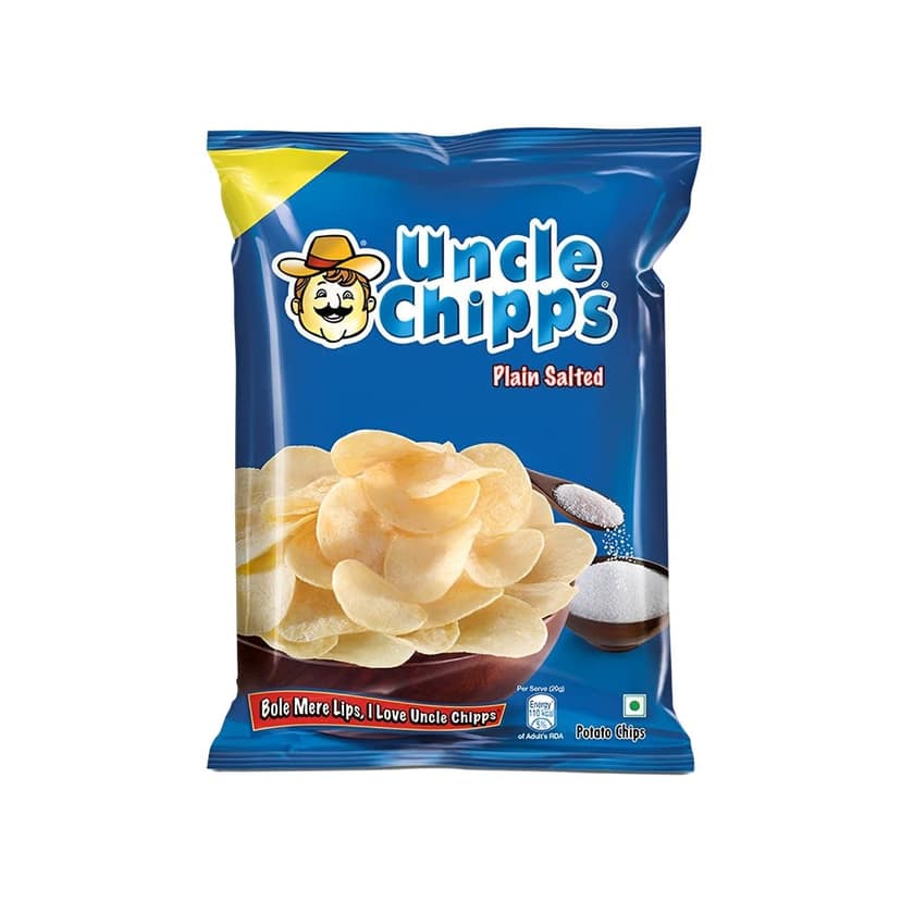 Uncle Chipps Plain Salted Potato Chips 80g view 2