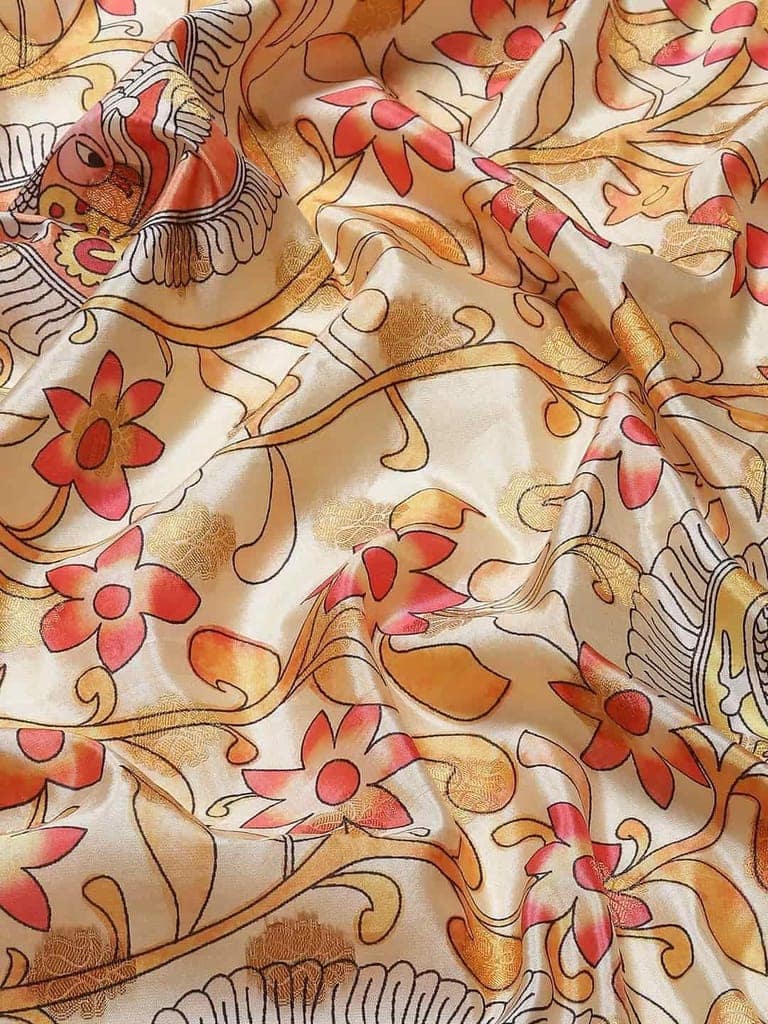 Women's Kalamkari Print with Regal Weave Silk Saree With Unstiched Blouse Piece view 5
