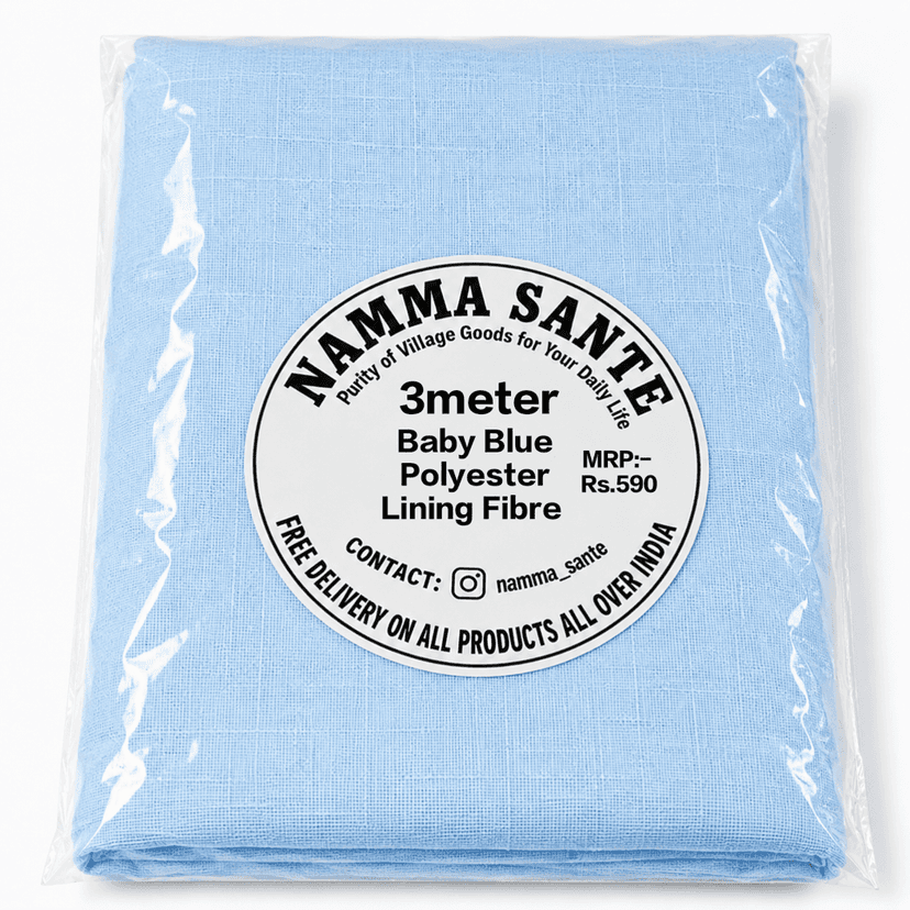 Baby Blue Polyester Lining Fibre (Bada Panna), Baby Blue Polyester Lining Fabric (Bada Panna), Light Blue Polyester Lining Fabric (Bada Panna), Baby Blue Lining Fabric (Bada Panna), Light Blue Polyester Inner Lining (Bada Panna) view 4