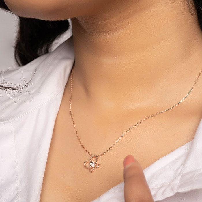 Rose Gold Delicate Butterfly Necklace view 2