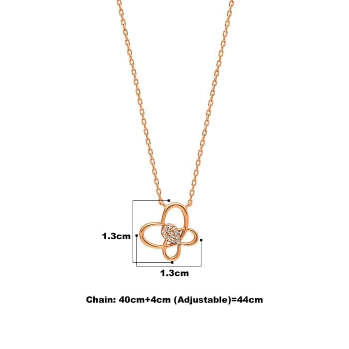 Rose Gold Delicate Butterfly Necklace view 4