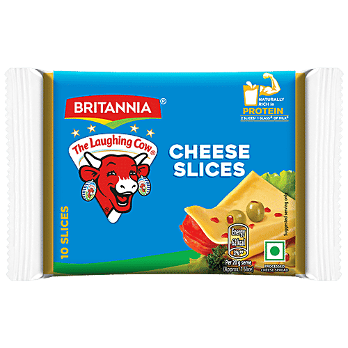 Britannia Processed Cheese Slice - Goodness Of Cow's Milk, 200 G (10 Slices X 20 G Each)