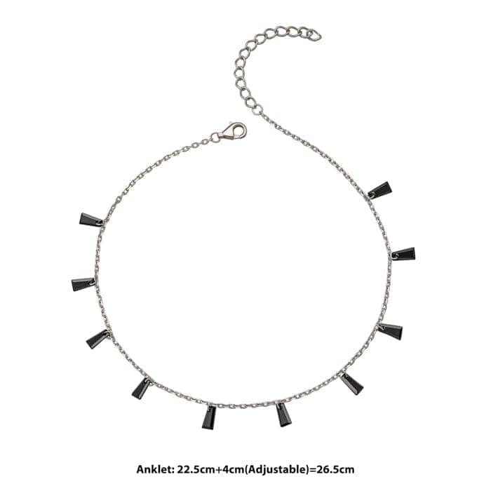 Silver Radiant Anklet (Black) view 4