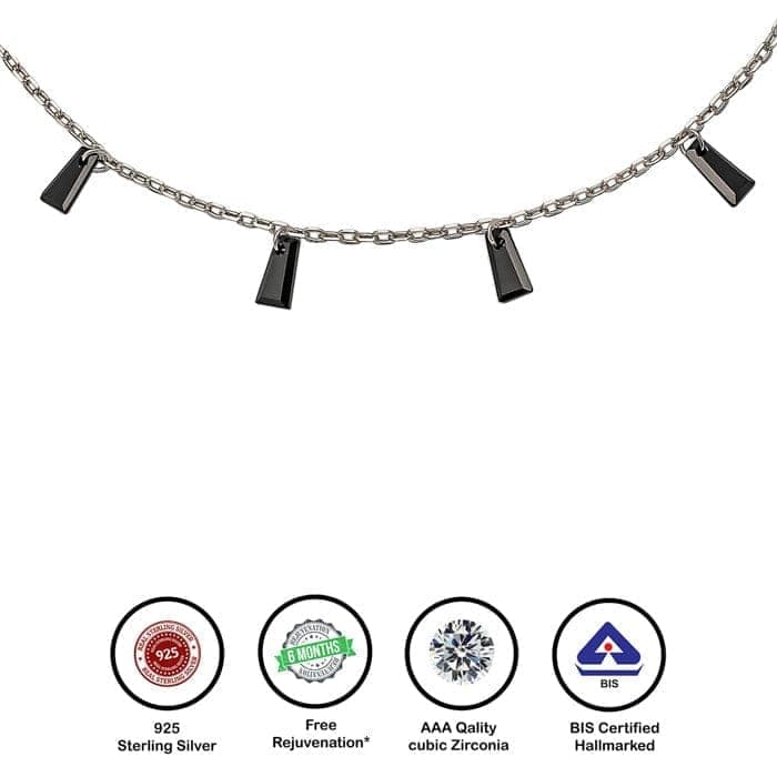 Silver Radiant Anklet (Black) view 7