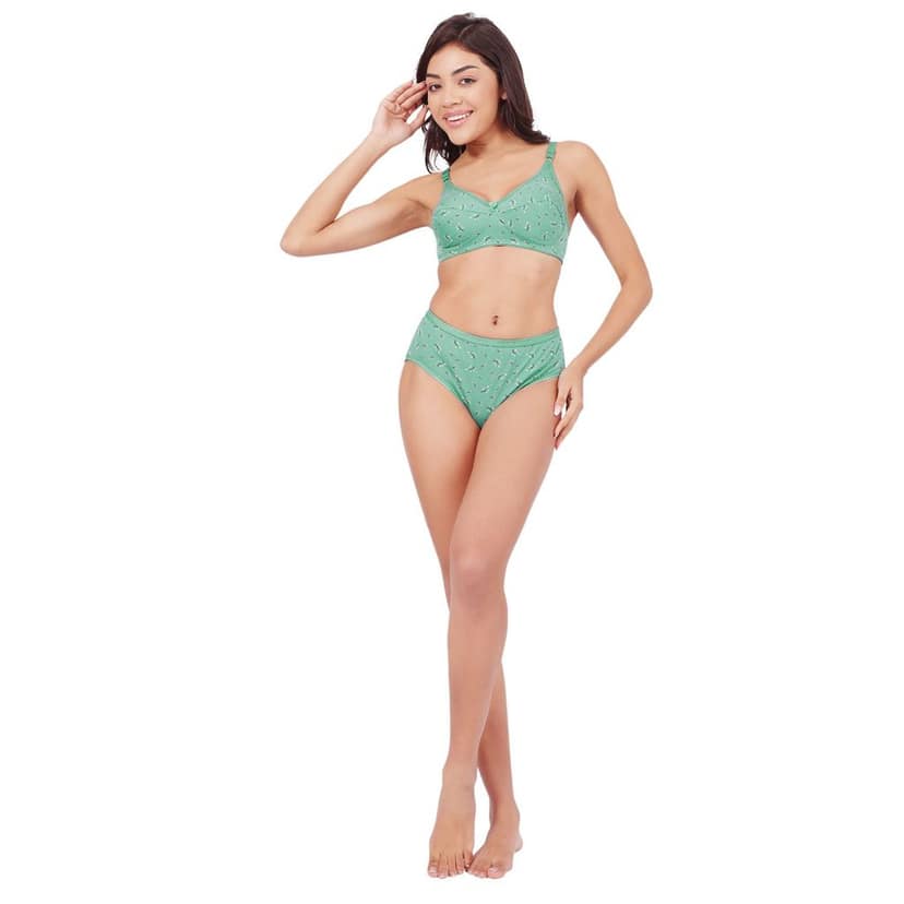 Bodycare Women's Assorted Prints Combed Cotton Bra & Panty Set 6450C view 5