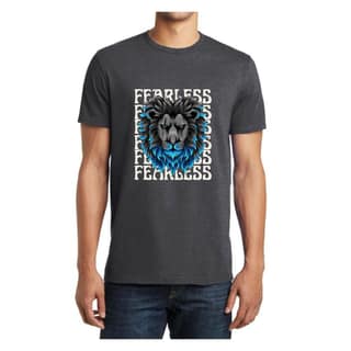 Trishoolin "Fearless Lion..." Abstract Theme Graphic T-Shirt (Design 10186MB ) | Cotton Regular Fit Crew Neck Tee | Pack of 1