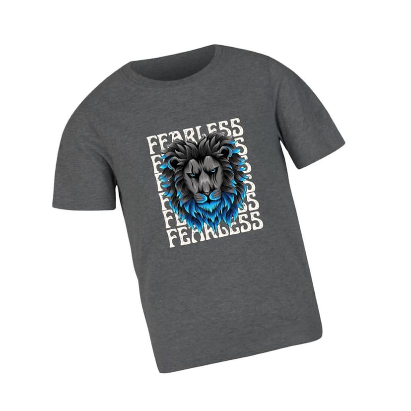 Trishoolin "Fearless Lion..." Abstract Theme Graphic T-Shirt (Design 10186MB ) | Cotton Regular Fit Crew Neck Tee | Pack of 1 view 2