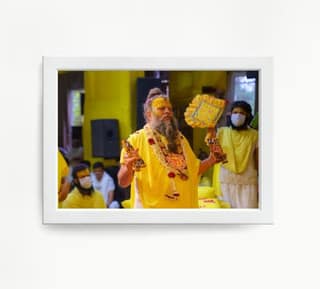 NOKKES Premanand Ji Maharaj White Religious Photo frame 5X7 Inch Photo Frame_WEW40