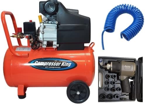 Compressor King 3Hp 50L Lubricated Air Compressor With 100% Copper Winding (WITH IMPACT WRENCH 650 AND PU PIPE) view 2