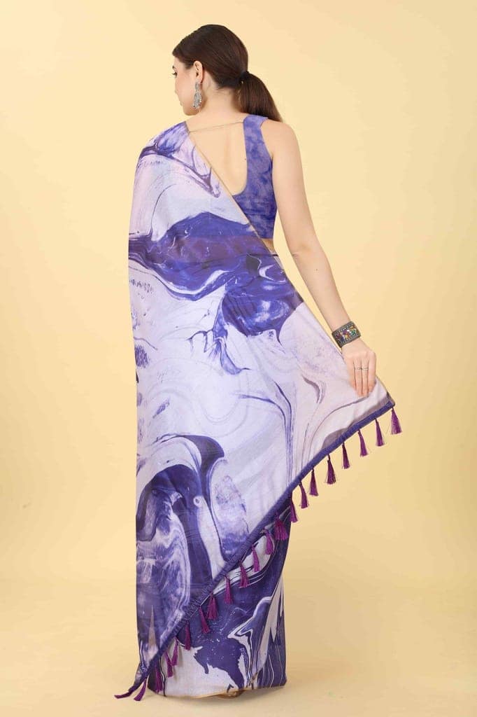 Women's Chanderi Tie And Dye Digital Printed Saree view 3