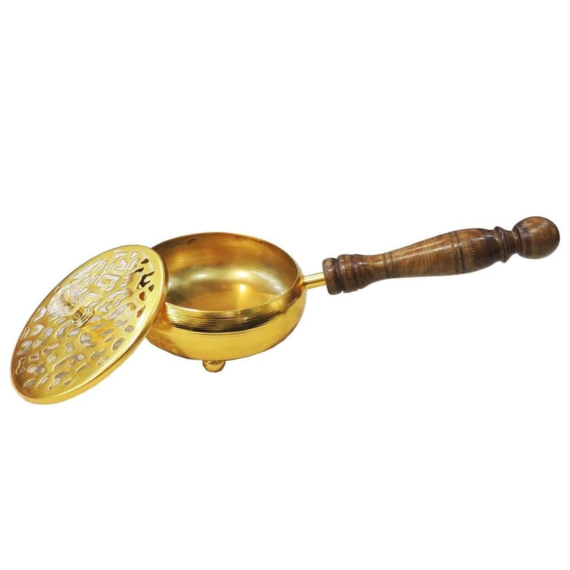 Iron Loban Dan Incense Burner | Iron Loban Burner | Dhoop Dani for Home Pooja & Religious Use, Length : 9 Inch (IMAS197 G) view 3