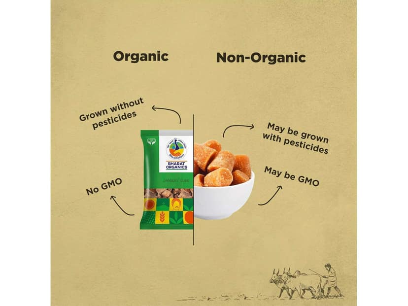 Bharat Organics Jaggery Cube - 500g view 2