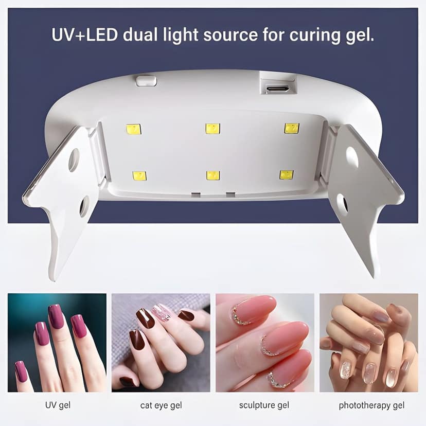 SUN Mini Portable UV LED Nail Lamp for Gel Polish Curing | Compact Travel-Friendly Nail Dryer for Hands & Feet | Quick Drying, Salon-Quality Results (Original Quality) view 6